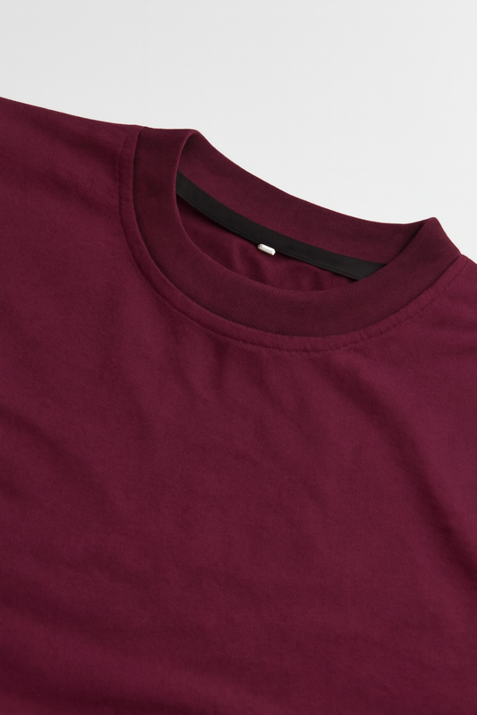 Oversized Plain French-Terry  , Maroon