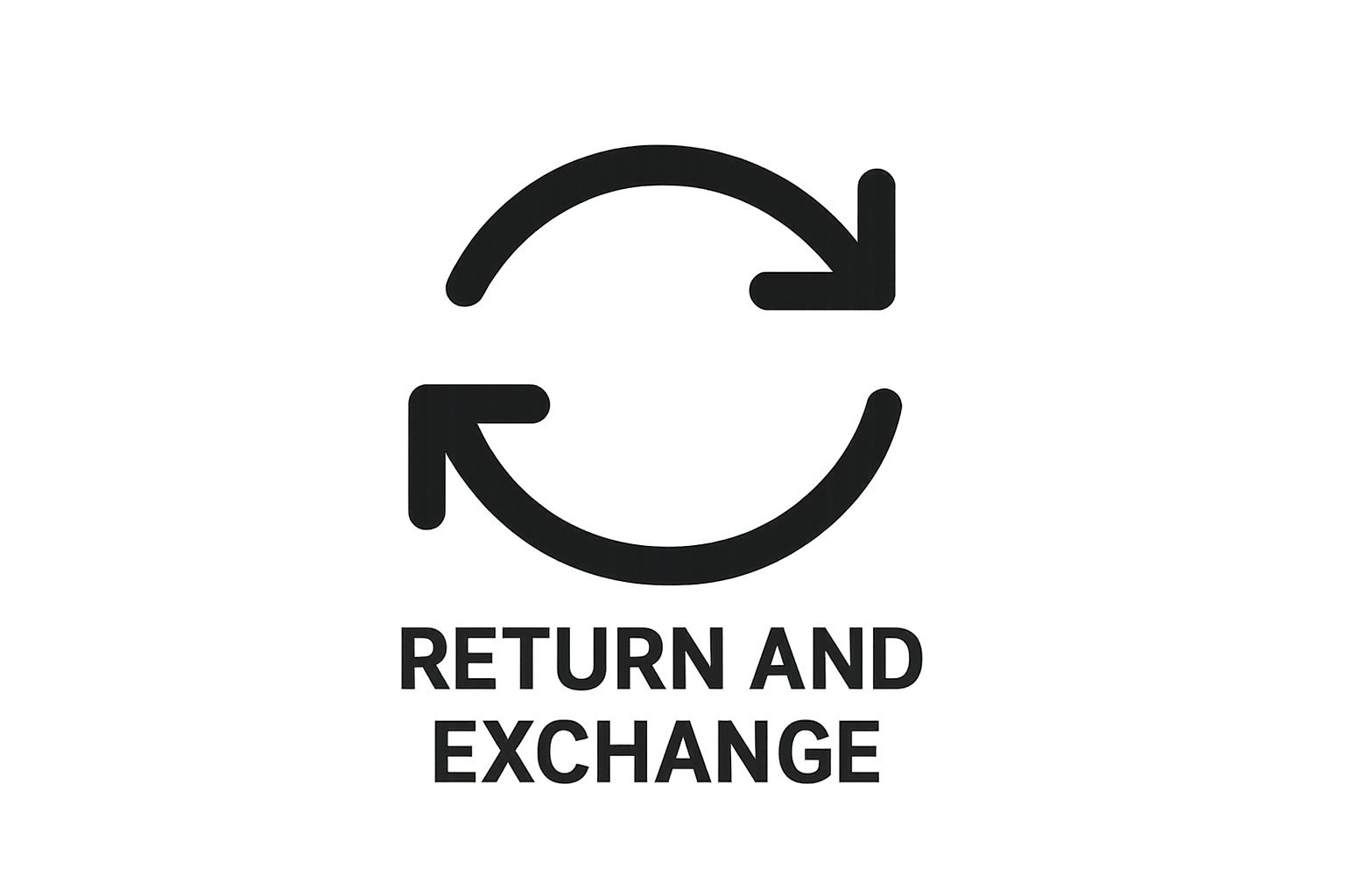 RETURN AND EXCHANGE SMALL ICON IN BLACK COLOR  TRANSPARNET BACKGROUND